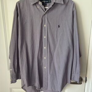 Ralph Lauren Men's Navy Checkered Button Down Shirt